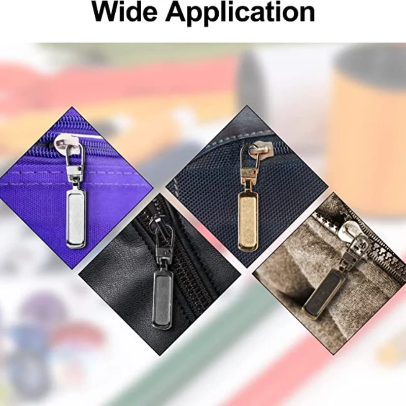 4/8 Uds. Tiradores de cremallera de Metal desmontables, bloqueo de varilla de repuesto, kit de reparación de cabeza de cremallera de metal para equipaje, bolsa de costura DIY, chaqueta de plumón