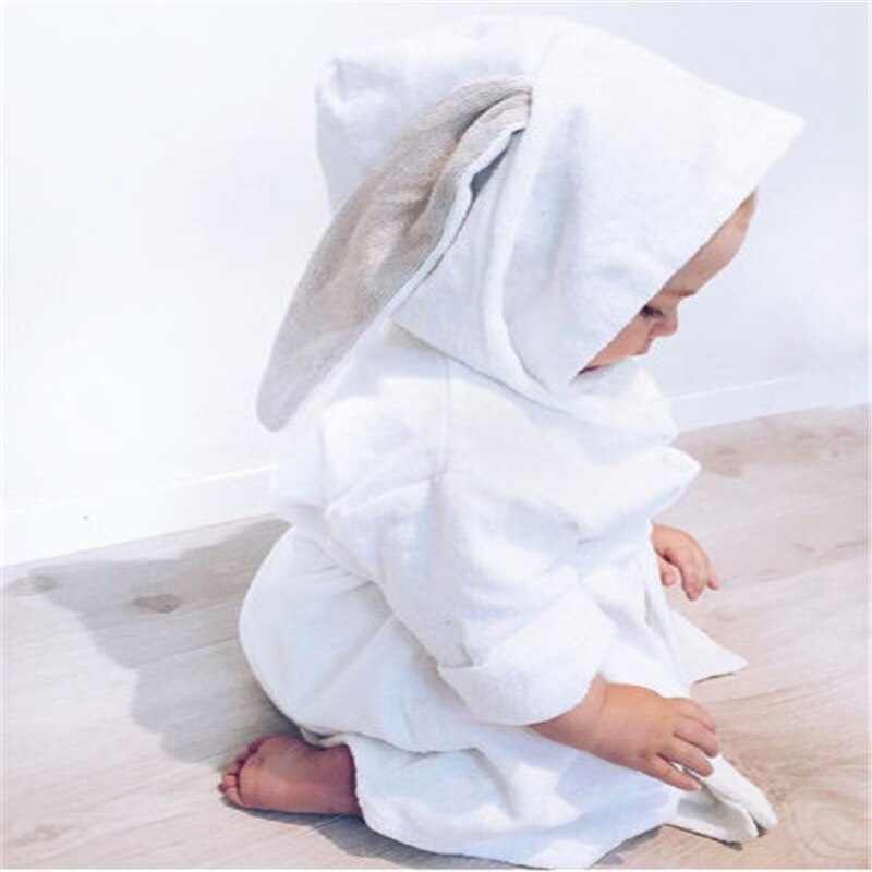 Børnetøj drenge piger morgenkåbe børn hætte badekåbe kanin 3d øre badehåndklæde nattøj bebes pyjamas