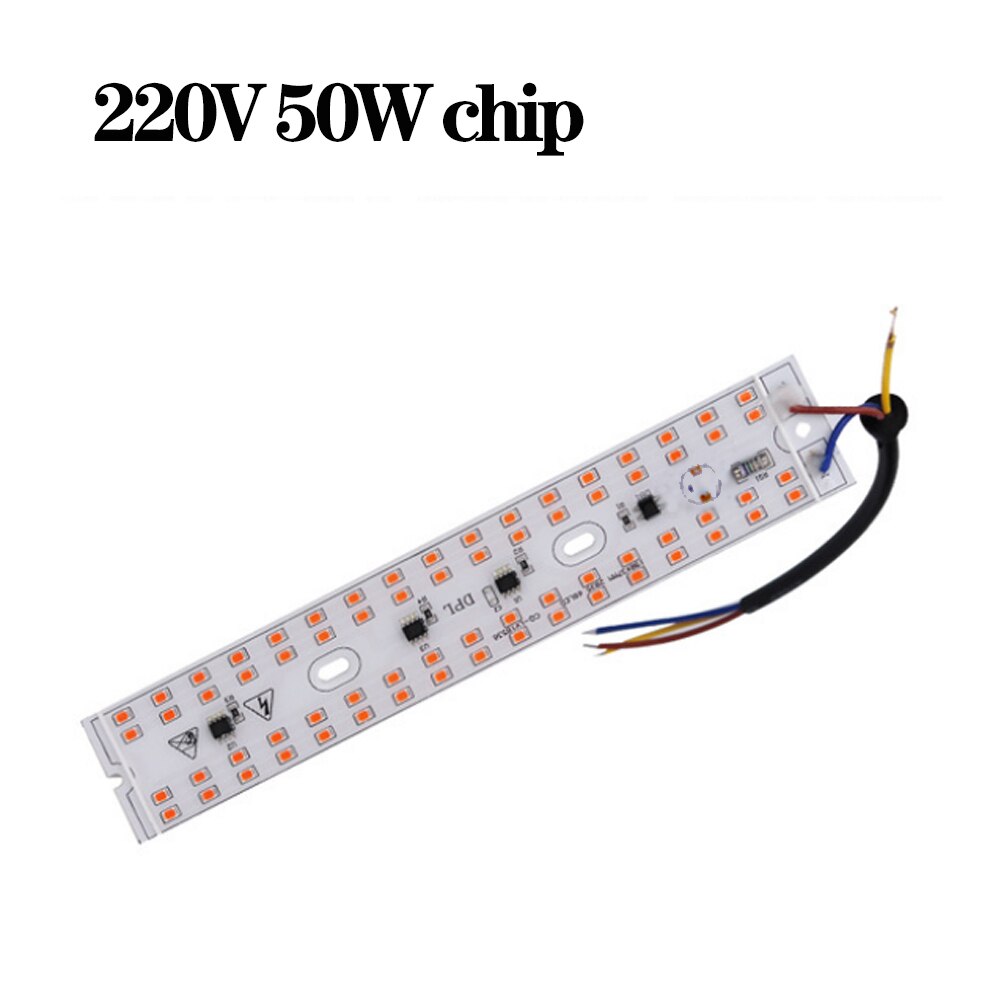 Borbede vokse lys 50w/100w 220v/110v fuldspektrum indendørs led plante vokse lys vandtæt oversvømmelseslys eu us stik: 68gl-50w 220v chip