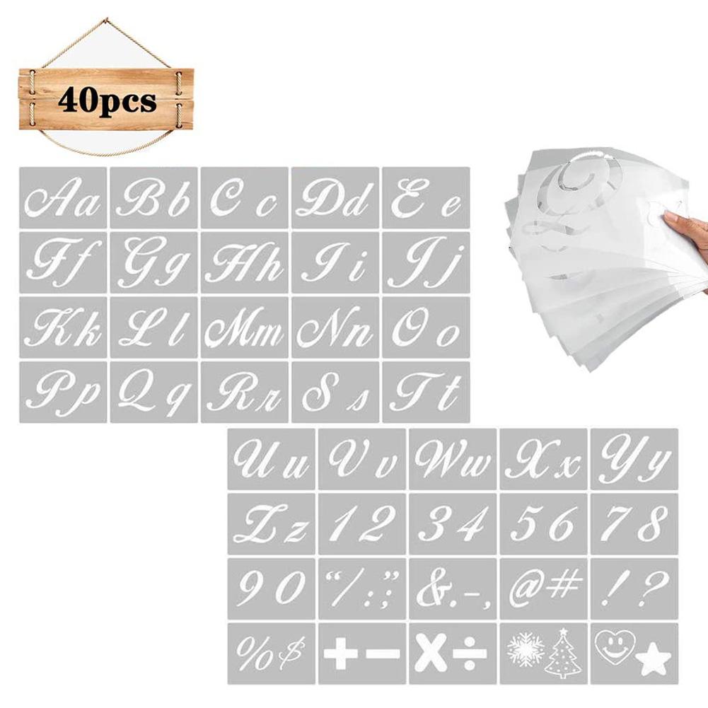 40 Stks/set Brief Papier Template Engels Alfabet Mal Met Kalligrafie Ambachten