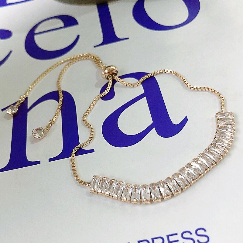Kinel CZ Colorful Telescopic Bracelets For Women Gold Chain Charm Bangles Fasion Jewelry Party