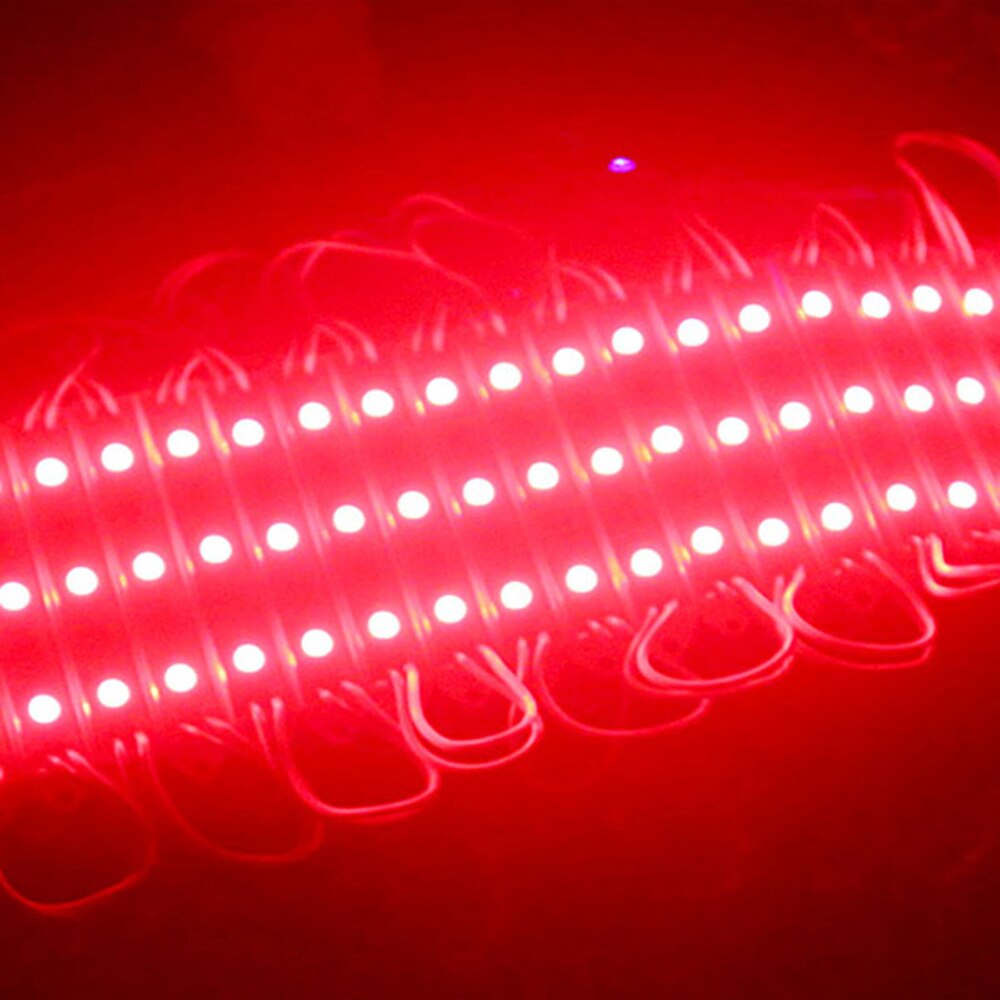Módulo LED 5050, 3 LED DC12V, publicitario impermeable, módulos LED de Color blanco RGB, iluminación súper brillante, 20 unids/lote: Rojo