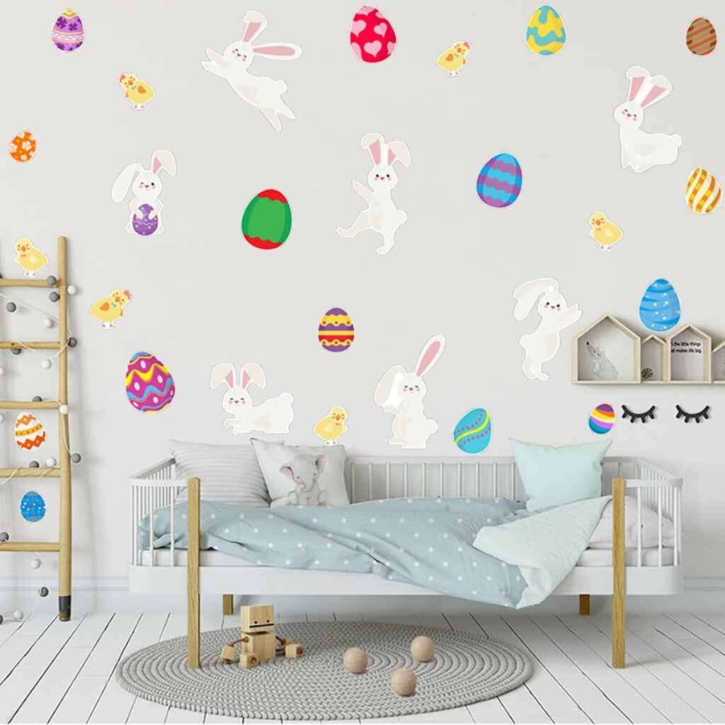 Easter Window Clings Decals Carrot Bunny Egg Window Sticker for Wall Door Decor Easter Party Home Decor Animal Sticker#30
