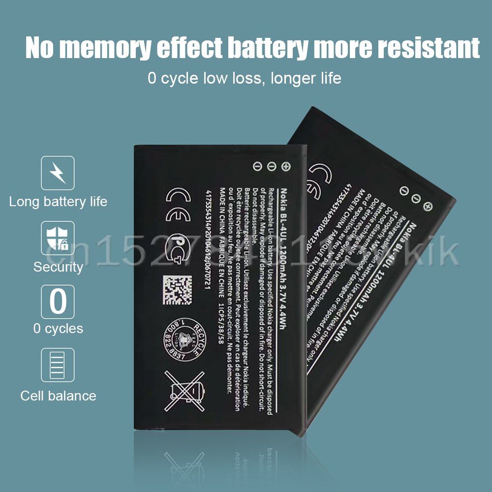 1200mAh BL-4UL BL4UL BL 4UL Lithium Replacement Phone Battery For Nokia Lumia 220 225 230DS 330 RM-1172 RM-1011 RM-1126 3310