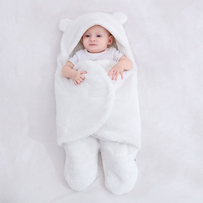 Baby Slaapzak Ultra-Zachte Pluizige Fleece Pasgeboren Ontvangen Deken Baby Jongens Meisjes Clothessleeping Nursery Wrap Inbakeren: White / 3M