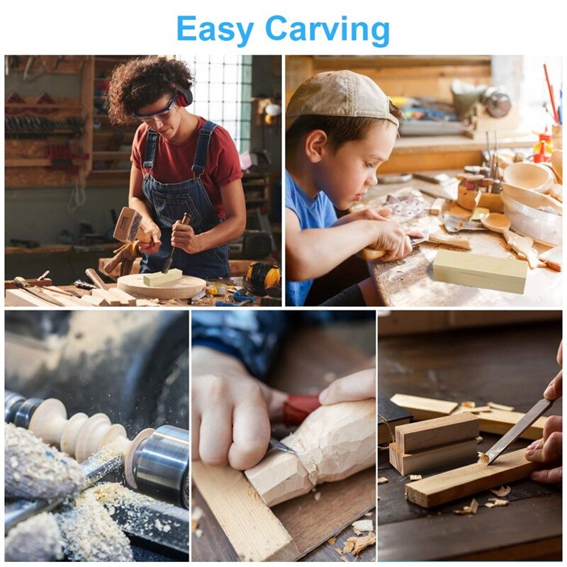 Whittling and Carving Wood Blocks Unfinished Wood Blocks Basswood Carving Blocks Soft Wood Set for Carving Beginners