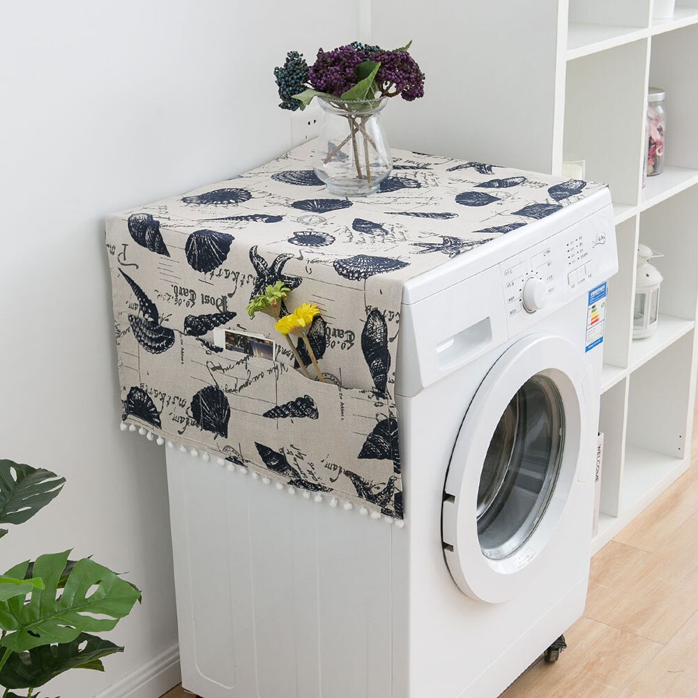 Køleskab støvdæksel med lommestøvbeskytter vaskemaskine støvdæksel køkken badeværelse opbevaring organisator taske hængende pose: 5