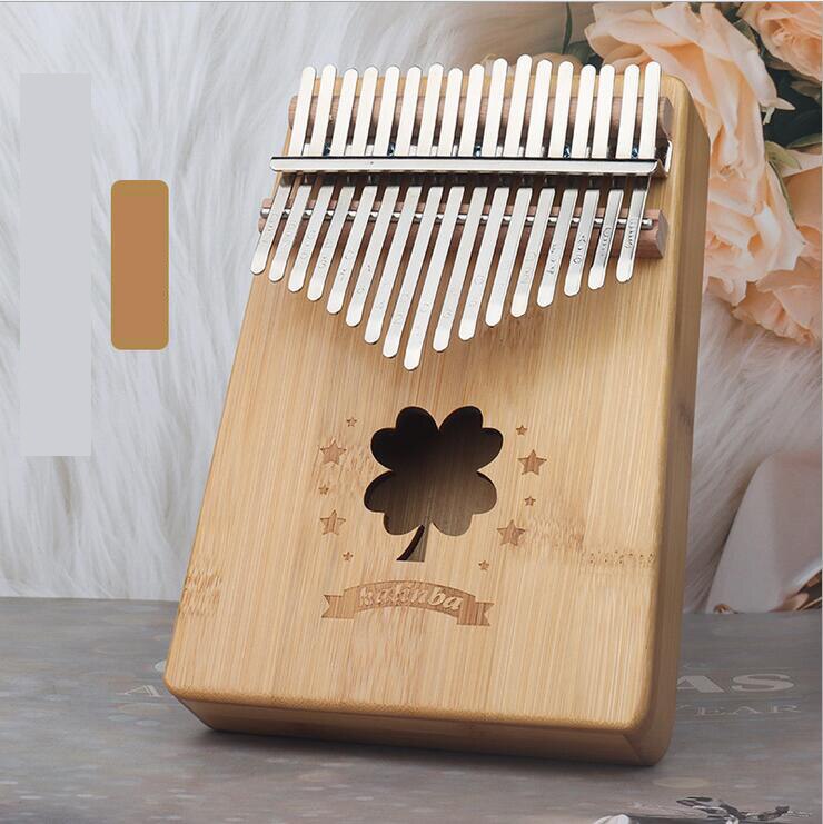 Kalimba Thumb Piano 17 Keys with Bamboo wood Portable Mbira Finger Piano for Kids and piano Beginners: Four leaf clover