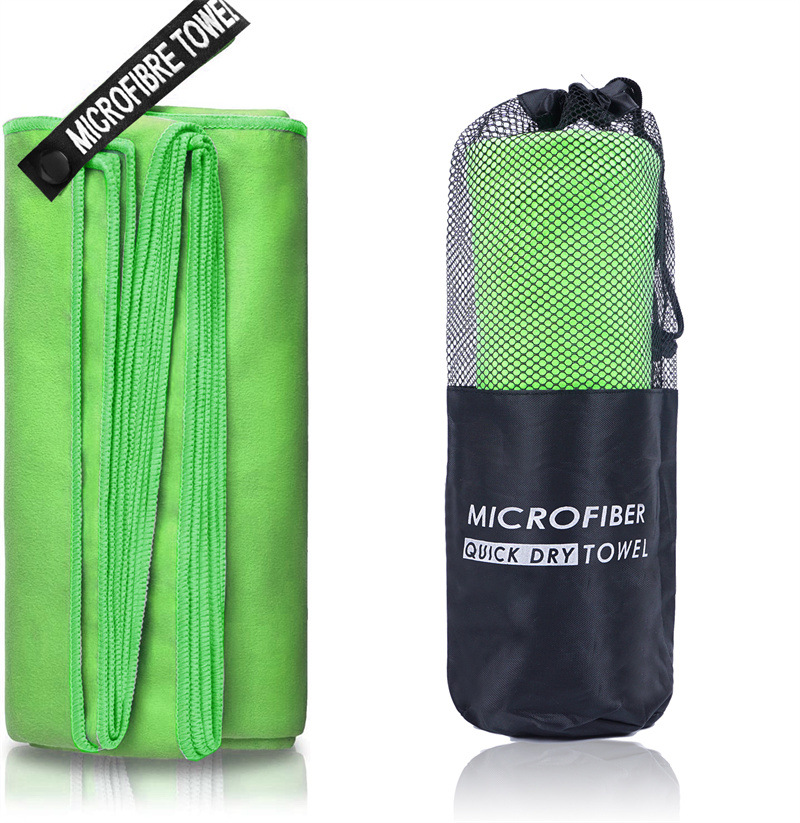 Verdikte microvezelhanddoek voor reizen, sport, sneldrogend, superabsorberend, grote haarhanddoek, superzacht en lichtgewicht fitnesshanddoek: lichtgroen