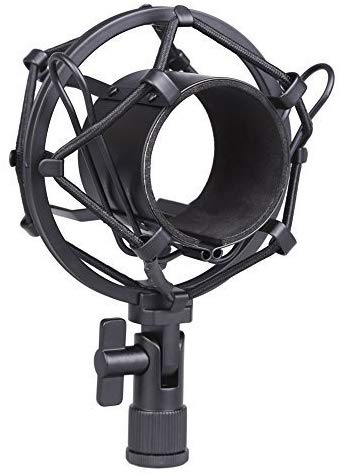 Universal 50MM Microphone Shock Mount for 48MM-54mm Diameter Condenser Mic (Black)