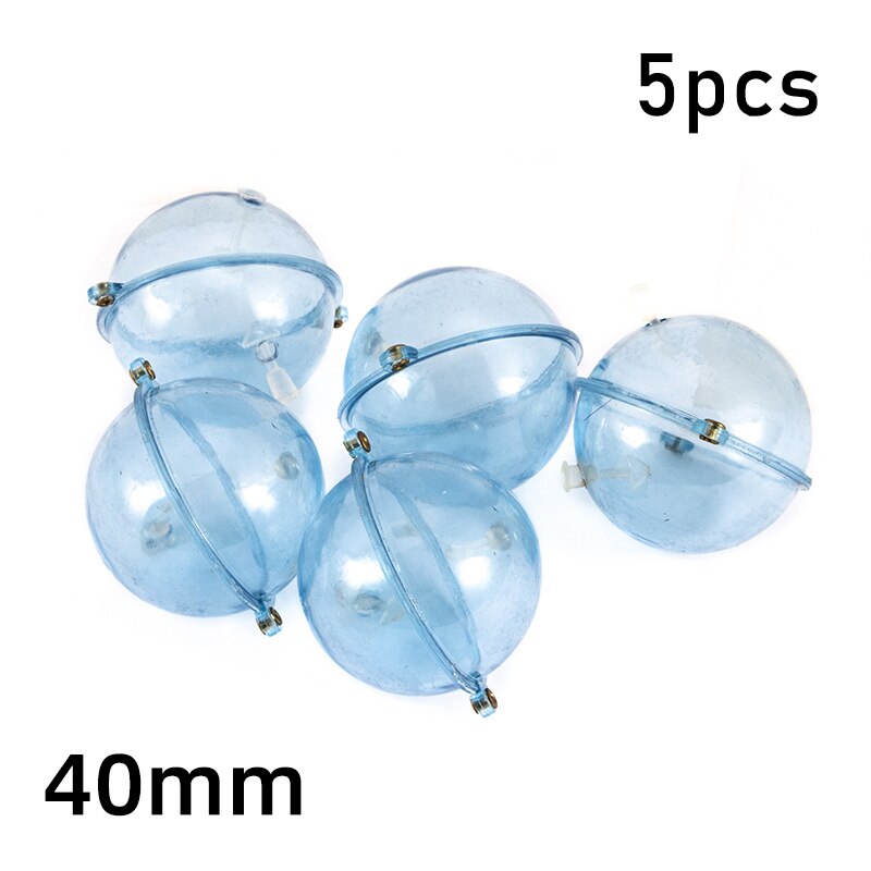 Boya de pesca duradera perforada para exteriores, accesorios redondos de agua de río, Bola de mar, aparejos terminales prácticos, boya de burbuja, 5 unids/paquete: 5pcs 40mm