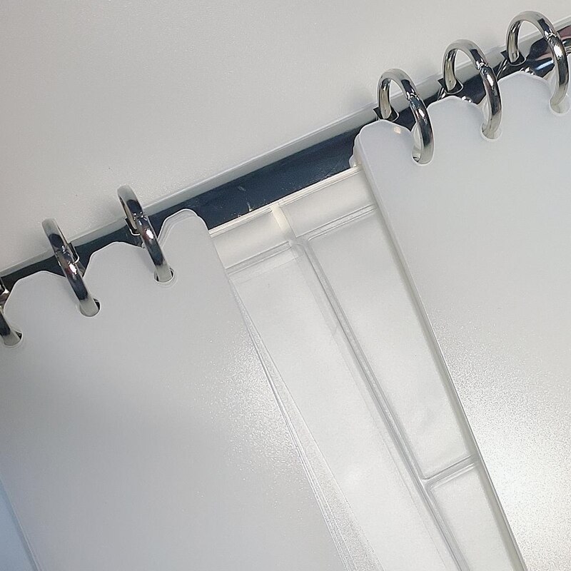 A6 Clear Soft Pvc Notebook Binder Cover Shell Snap Button Closure Planner 6Ring Loose-Leaf Folder Diary Page Supplies Stationery