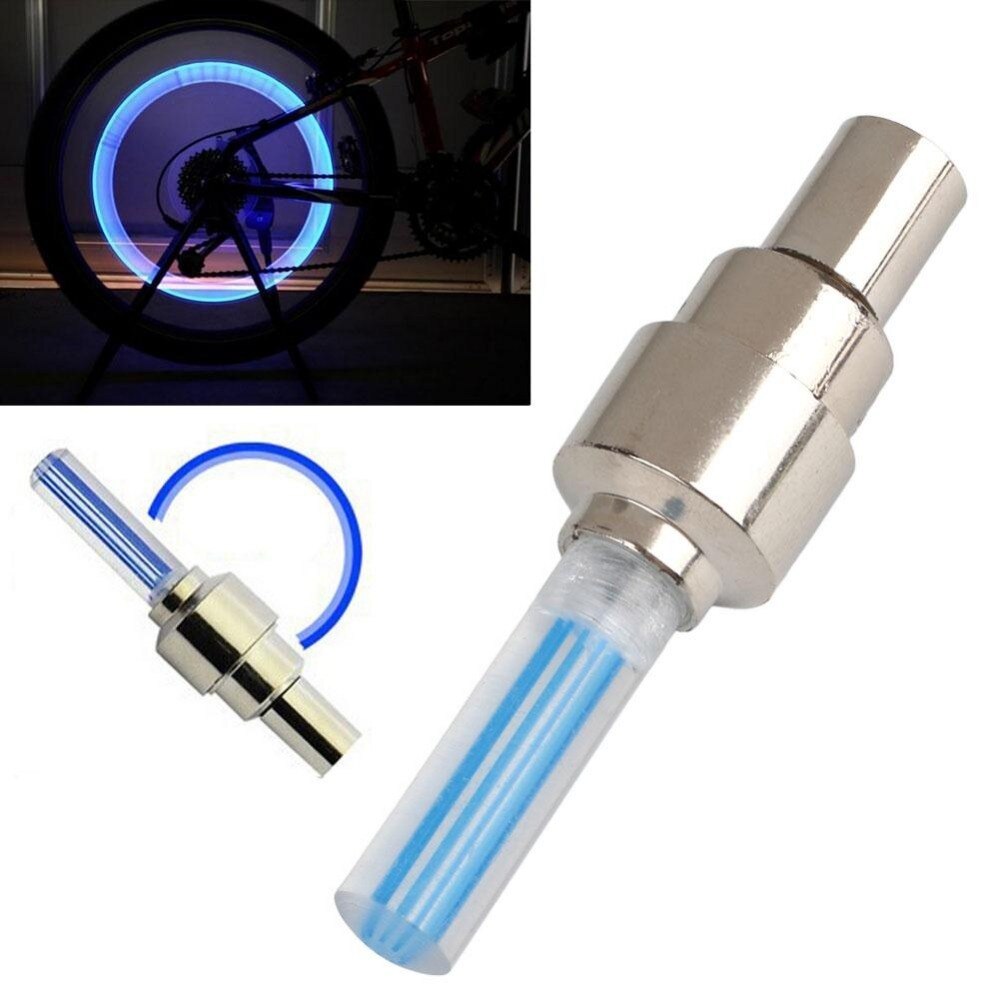 2 / 4 Pcs Ventiel Security Ultra-Heldere Led Cap Meerdere Kleuren Skull Head Voor Fiets Auto motorfiets Wiel Band Licht: 4 pcs blue