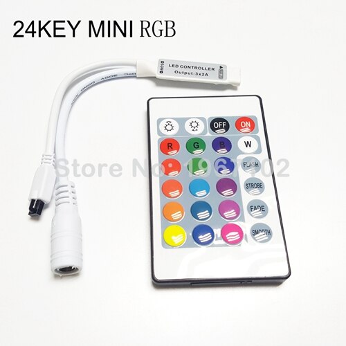 Enkele RGB Led Controller DC 12V 24key Doos 44key 11 toetsen 17key Mini Afstandsbediening Dimmer voor SMD 3528 5050 2835 Led Strip Licht: 24KEY MINI RGB