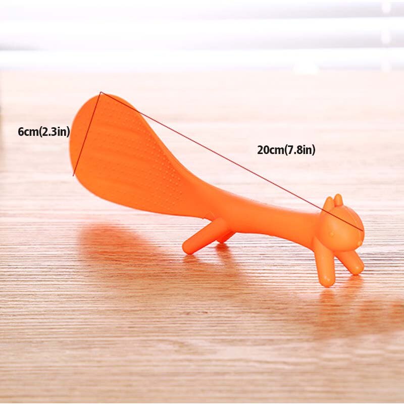 Squirrel Shaped Standable Rice Spatula Non Stick Spoon Food Grade Plastic Rice Spatula Kitchen Cooking Tool Accessories