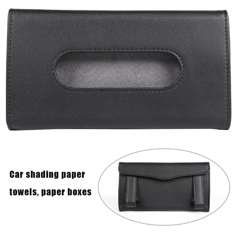 Auto Tissue Houder Coche Zonneklep Tissue Doos Houder PU Lederen Papier Servet Cover Auto Interieur Styling Accessoires