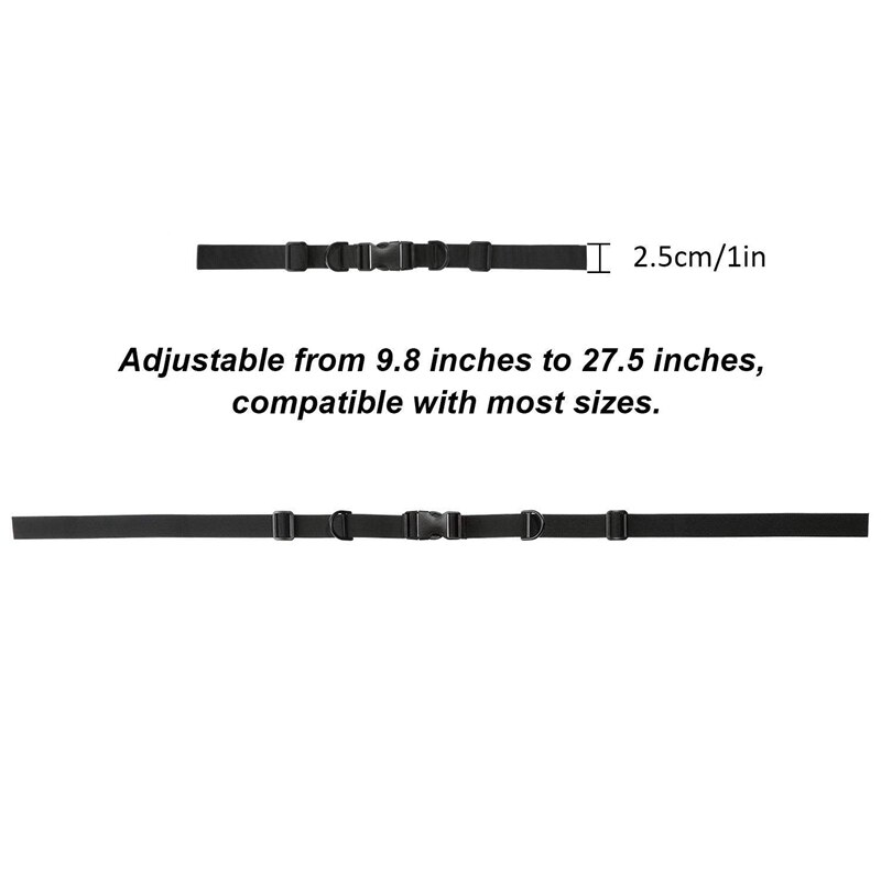 2 Pieces Backpack Chest Strap Adjustable Backpack Sternum Strap Chest Belt with Buckle for Hiking and Jogging, Black