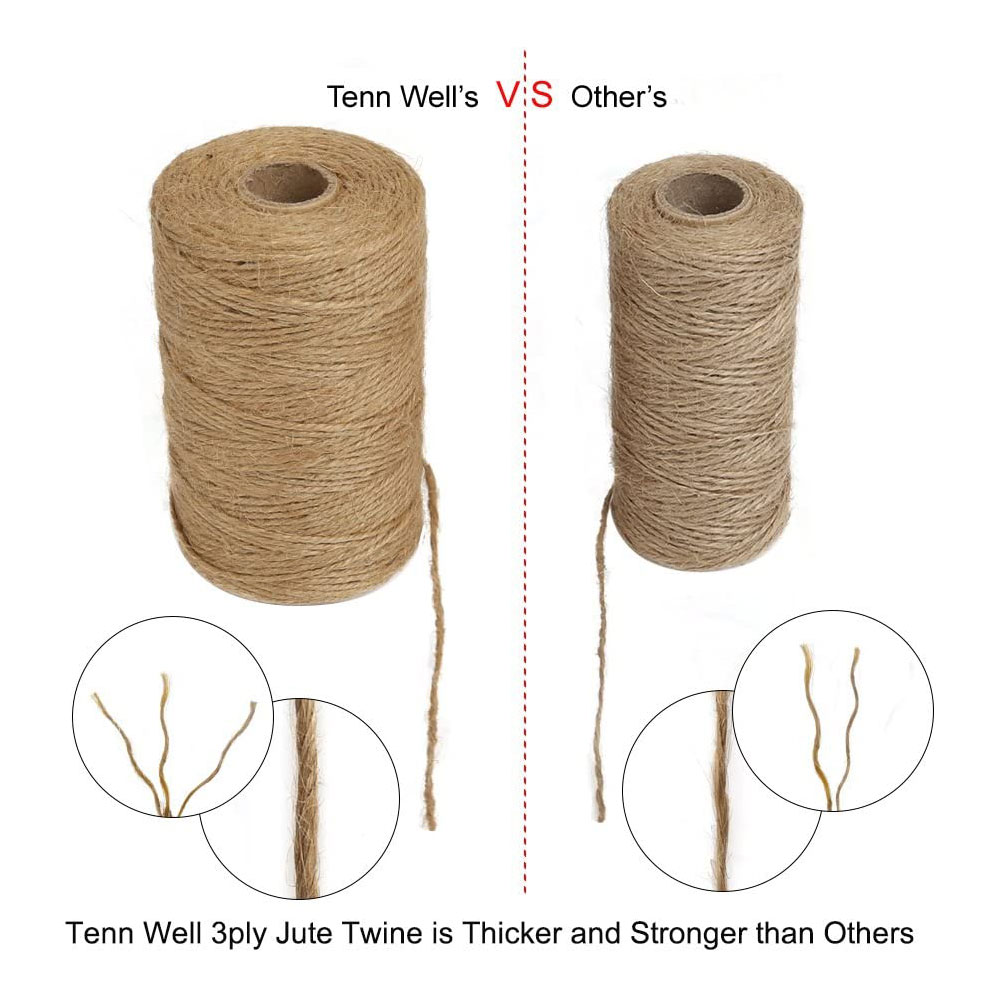 hilo yute natural rollo cuerda yute hilo yute yute para manualidades cuerda cañamo cuerda yute cuerda de yute Cuerdas de yute de 2mm para envolver , rollo de 100 m/rollo de cuerda trenzada, para manualidades
