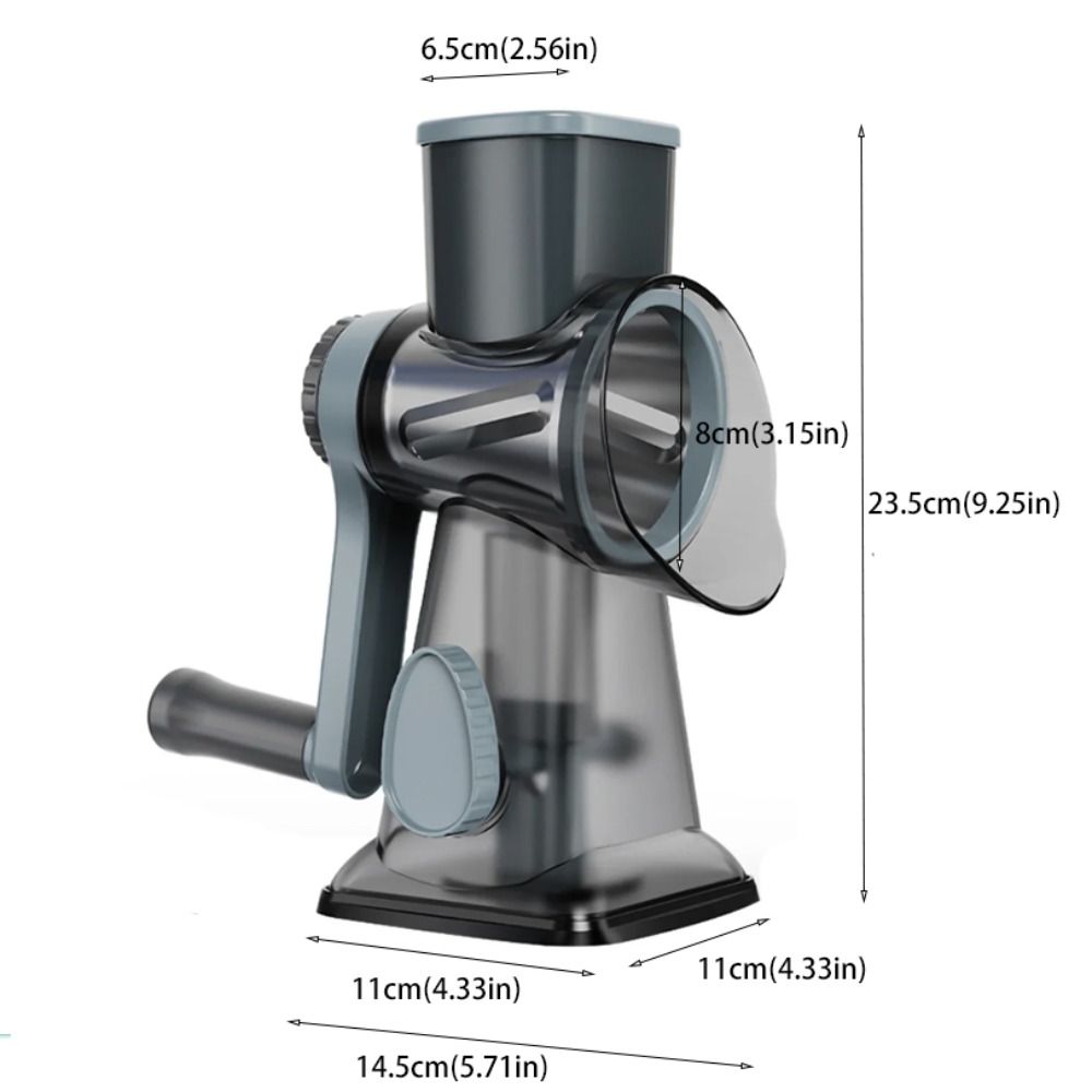 Keukengadget 3-in-1 Handslinger Groentesnijder Handmatig Arbeidsbesparende Roterende Kaasrasp Plastic Groentenversnipperaar Wortelen