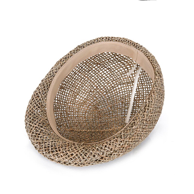 Gorros de paja hechos a mano para hombre y mujer, gorro de hiedra con viseras, ideal para el verano,