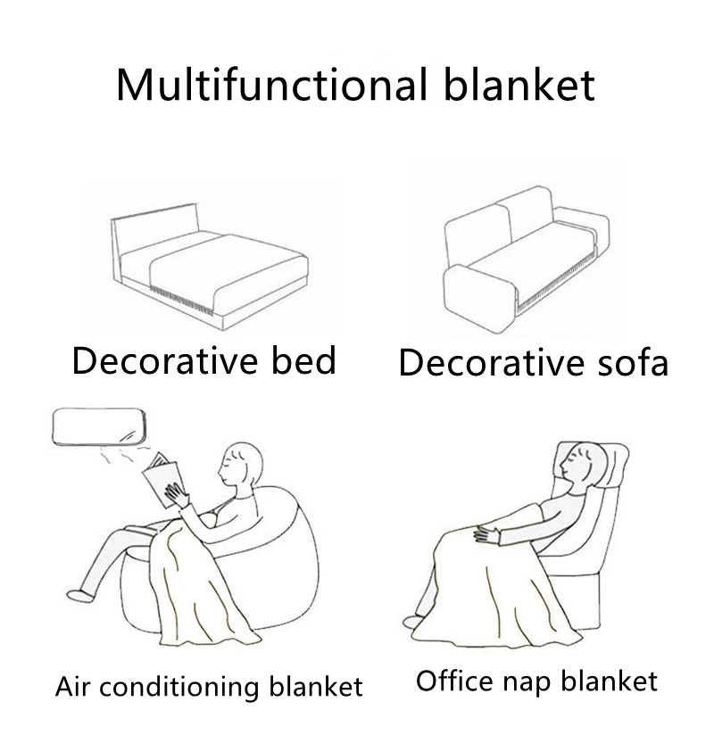 Boheme akryl strikket stribet tæppe blødt plaid tæppe sofa dekorative tæpper med kvast tæpper til sengetæppe