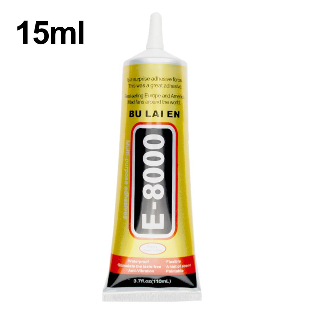 50ml E8000 multiusos Universal pegamento coche DIY cuero adhesivo diamante pegamento para joyería auricular sellador teléfono móvil pantalla: 15ml