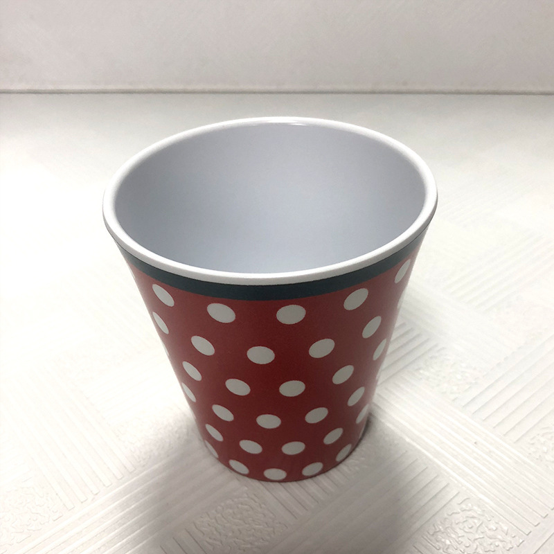 9 Inch Diner Platen Serving Cake Tray Imitatie Porselein Plaat Diner Fruitschaal Steak Gerechten Imiteren Keramiek Servies: 3-Red Dot   