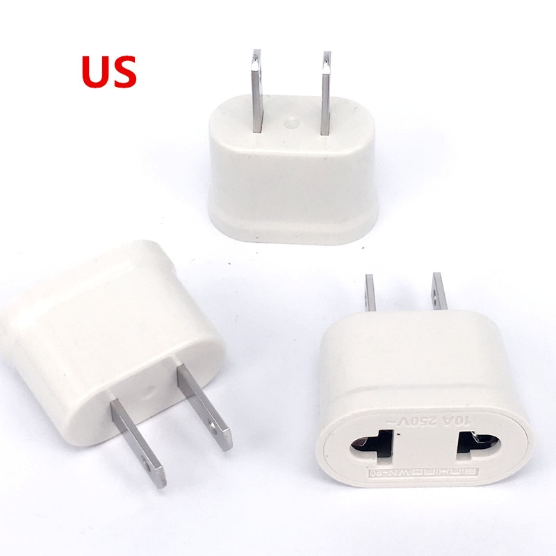 US American Plug Adapter 2 Pin EU European Euro Europe AU KR To US JP Travel Adapter Plug Outlet Power Electric Socket Outlet