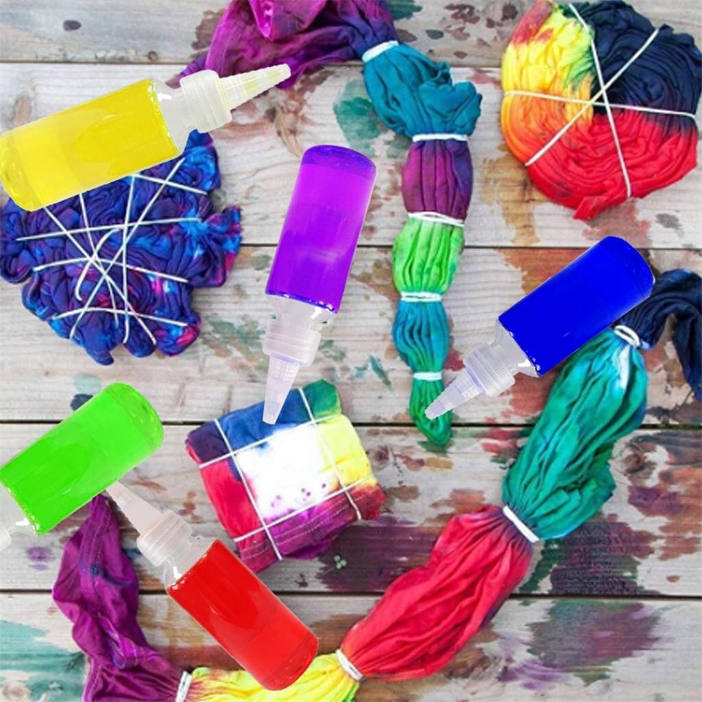 5 Kleuren Tie Dye Kit Voor Art Met Rubber Band Textiel Verven Diy Craft Stof Kleding Graffiti Koud Water Hand werk D5