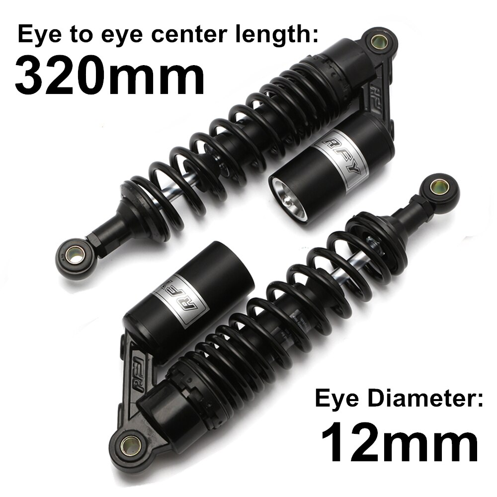 Amortiguador para moto, suspensión trasera, ATV, Quad Scooter, Motor de bicicleta tierra D30, negro, 280mm, 320mm, 360mm, 380mm, 440mm: M99-18-2