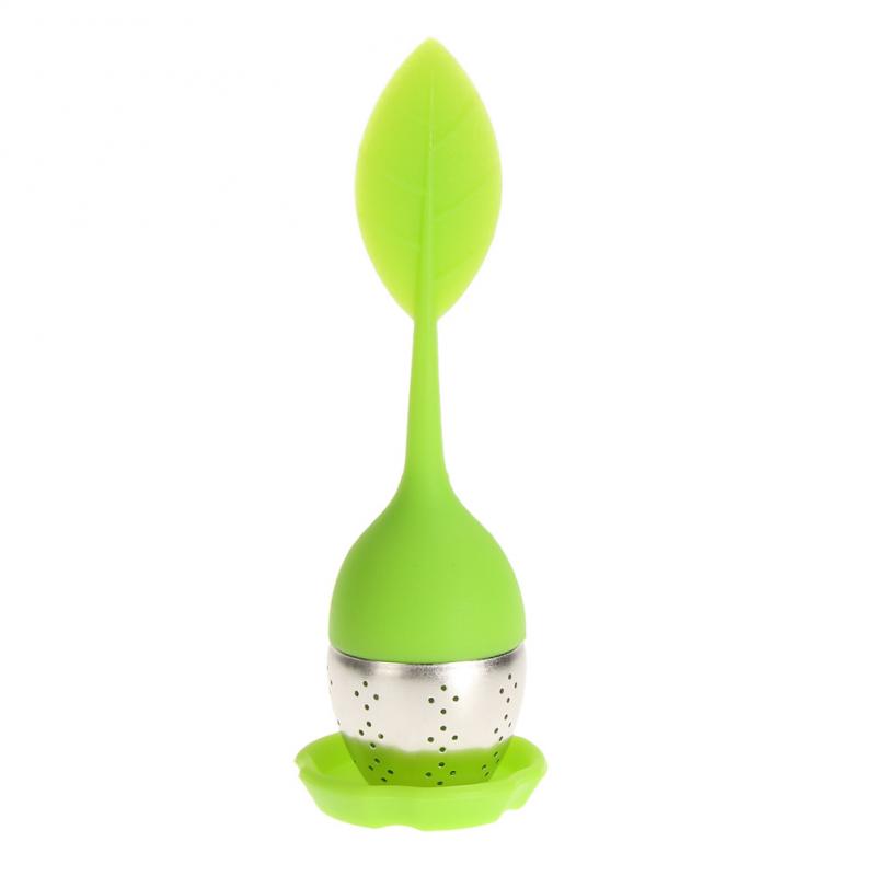 1Pc Silicone Thee-ei Veiligheid Theezakje Theezeefje Voor Thee Pot Cup Gebruik Leuke Mensen Vorm Thuis keuken Bar Thee Filter: Green