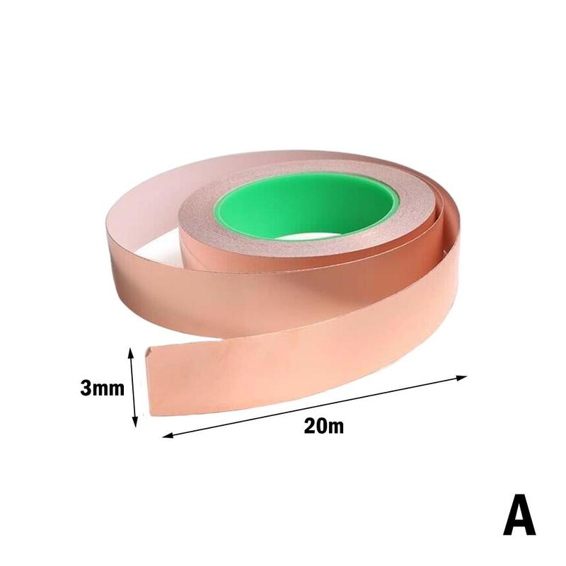 20M Double Sided Conductive Copper Foil Adhesive Tape, Copper Foil Tape For EMI Shielding, Crafts, Soldering, Electrical Repairs: 3MM Wide