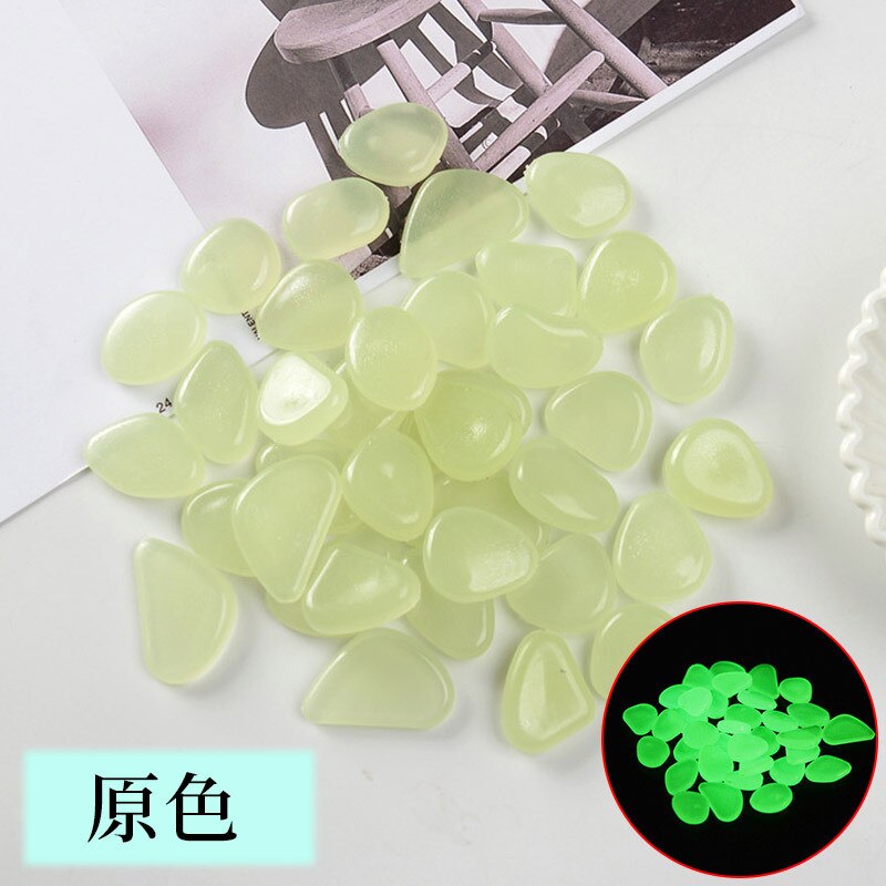 50 Pcs Stone Glow In The Dark Garden Aquarium Luminous Decor Pebbles Rocks for Walkways Garden Path Patio Lawn Garden Yard Decor: primary color