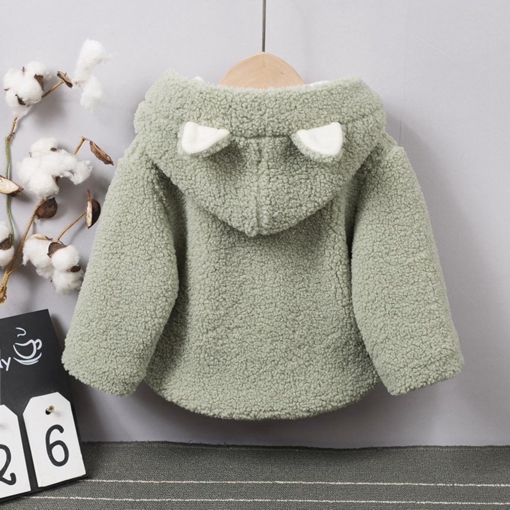 Winter Jongens Meisjes Kids Jas Warme Fluwelen Fleece Jassen Kinderen Baby Zuigelingen Oor Hooded Thicken Uitloper Parka Casacos S11340