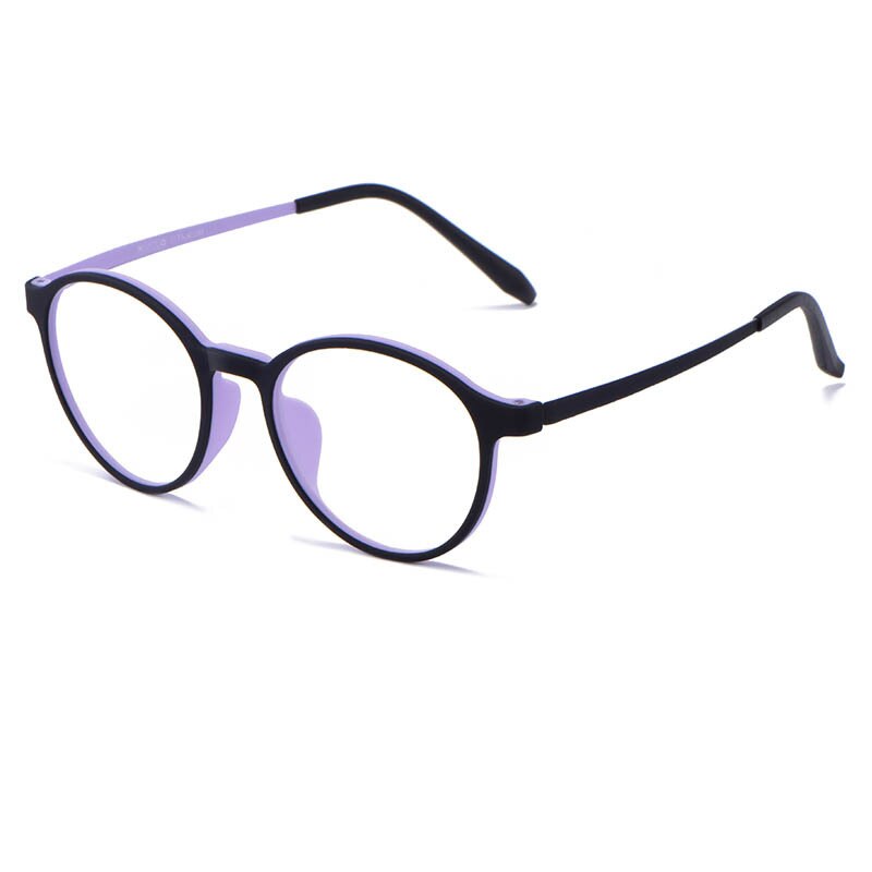Męskie i damskie okrągłe okulary Retro rama Ultralight Titanium Alloy okulary dla osób z krótkowzrocznością okulary korekcyjne optyczne ramki 3050: FIOLETOWY