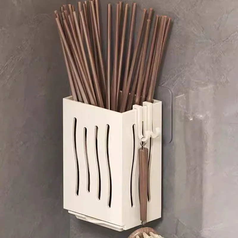 Cutlery Holder Kitchen Tableware Drainer Spoon Fork Chopsticks Storage Basket Rack Multifunctional Kitchen Tableware Organiz: Dark Khaki