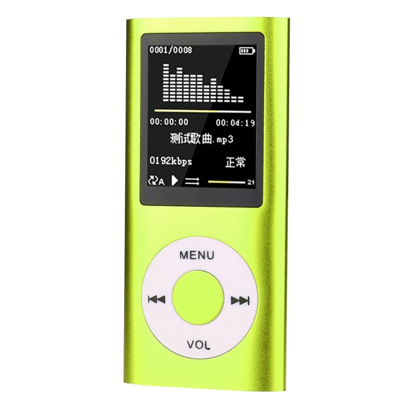 Mini LCD Screen Portable Sport MP3 MP4 Player Support 32GB 1.8" LCD Music Video Media FM Radio: Green