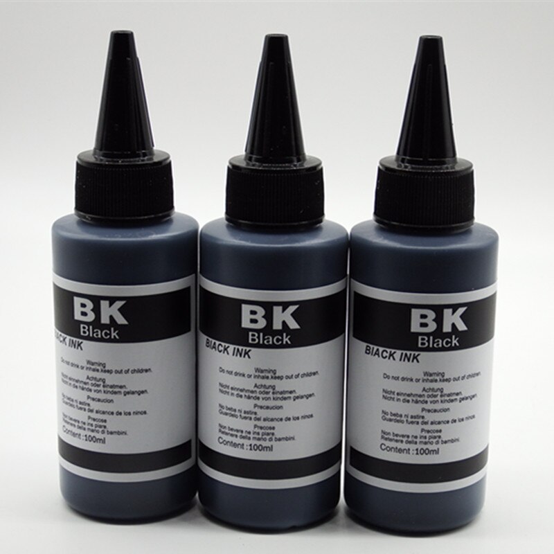 Universele Zwarte Dye Inkt Voor Epson Printers Premium Zwarte Inkt Voor Epson Alle Printer Ciss Gebotteld Inkt Refill Kit: 3 Black