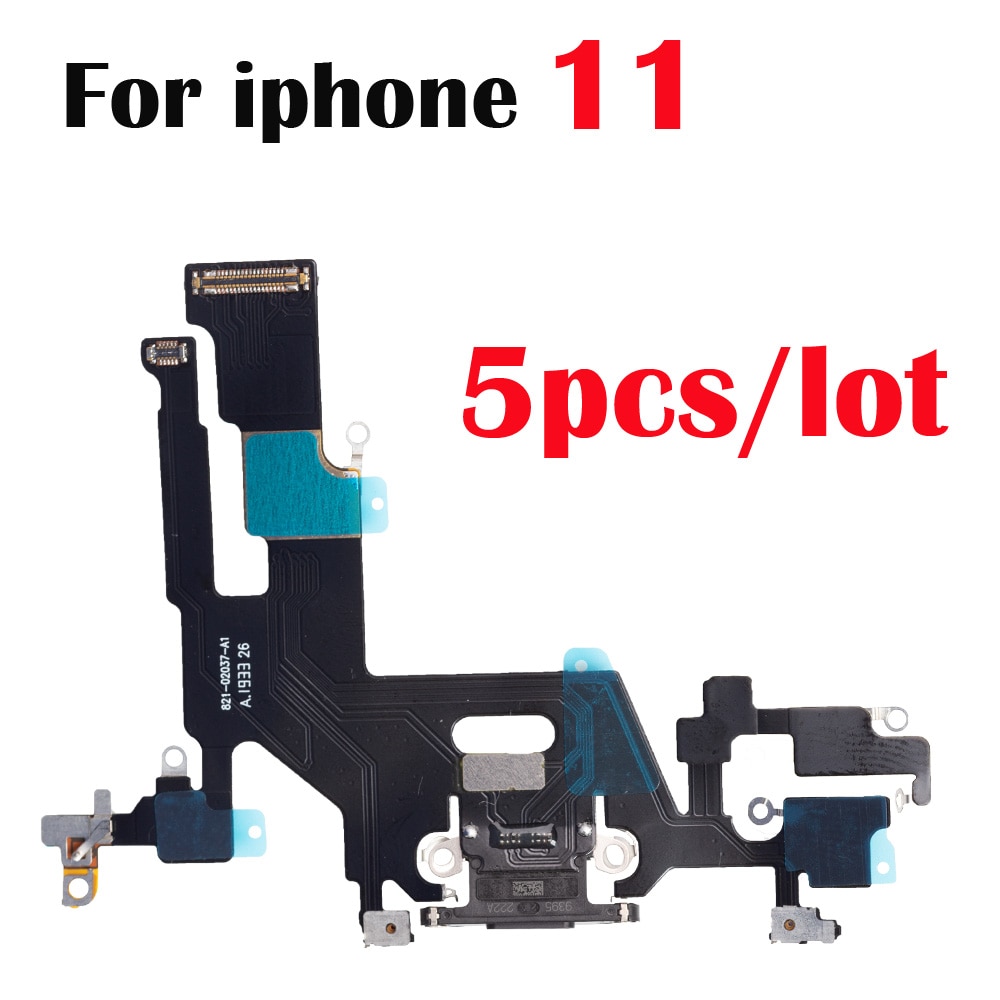 5pcs/lot Charging Port Flex Cable For iPhone 11 Dock USB Charger Connector With Microphone Flex Replacement