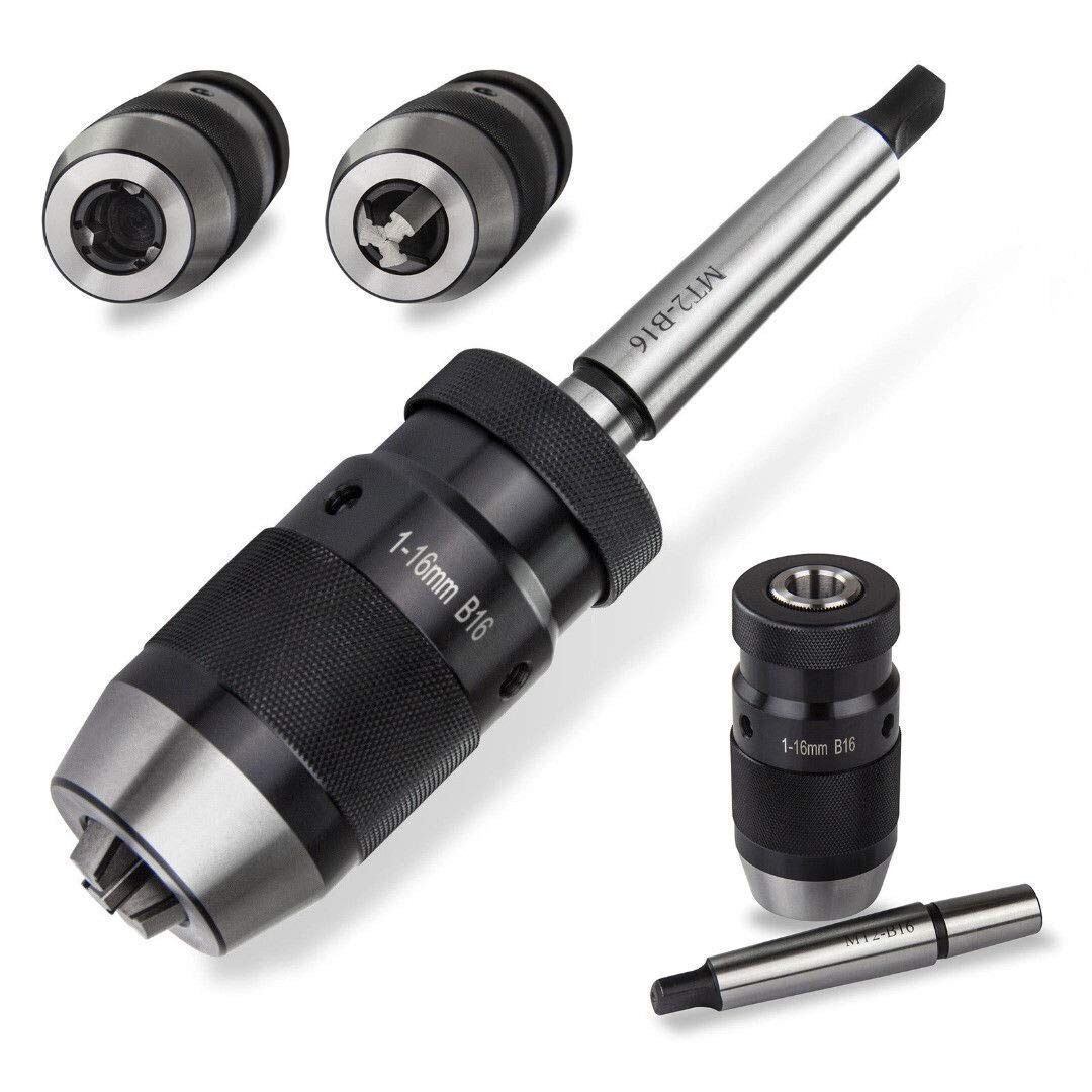 Mandril de taladro sin llave autoapretado, mango Morse de 1-16mm, MT3, B18, MT4, B18, Portabrocas de mano ligero