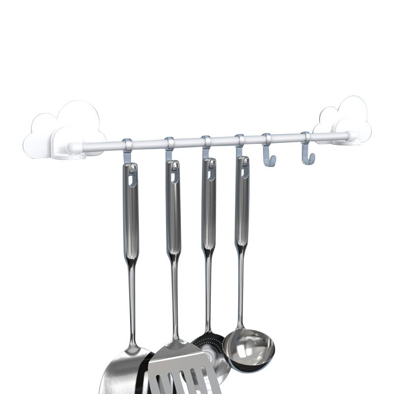 Wall-mounted Hanger Rack Home Kitchen Living Room Bedroom Bathroom 6 Removable Hooks Cartoon Cloud hook Wall Stick-On