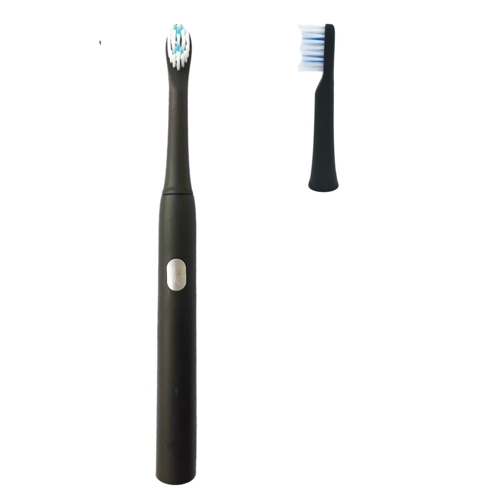 Sonic sähköhammasharja usb ladattava kannettava hammasharja hampaiden puhtaaseen elektroniseen hammasharjaan matkoille ja kotikäyttöön: Musta 2 päätä