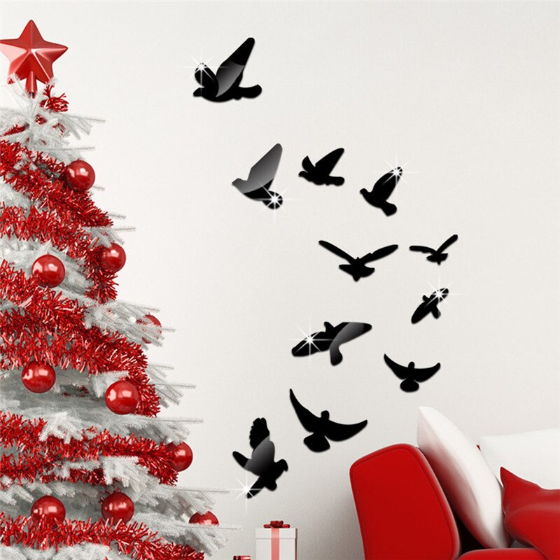 4 kolory akrylowe podnoszenie ptaki rama lustro powierzchnia naklejki ścienne dzieci sypialnia 3D diy ściana dekoracja odpinany Sztuka