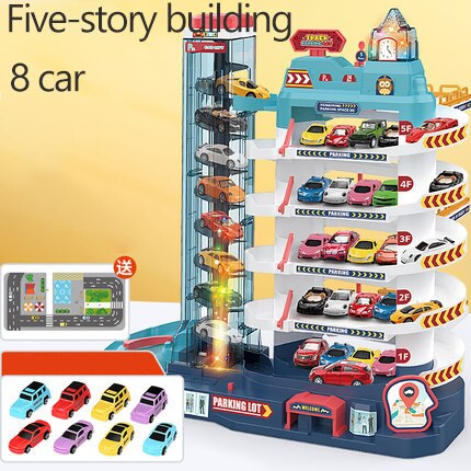 Automobiel Building Elektrische Rail Auto Kinderen Parkeerplaats Speelgoed Kleine Garage Super Grote Drie-Dimensionale Multilayer Jongen: 5 floors 8car