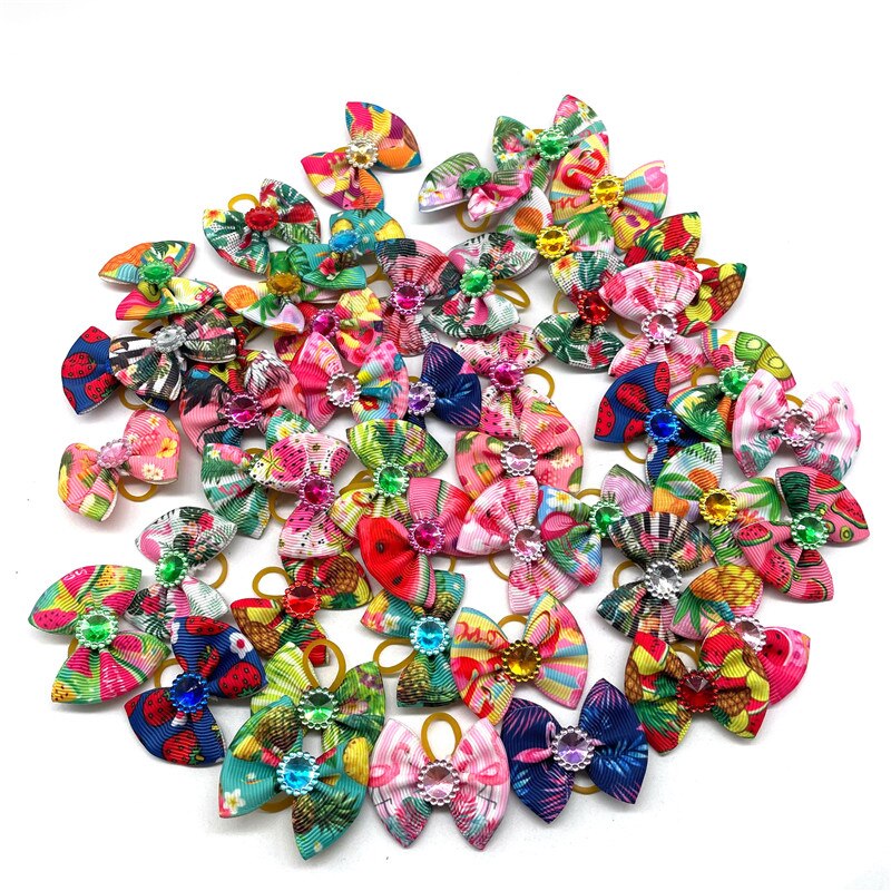 30/50Pcs Hond Haarelastiekjes Hond Haaraccessoires Elastiekje Hond Accessoires Kleine Hond Bows Honden Haar bows Dierbenodigdheden