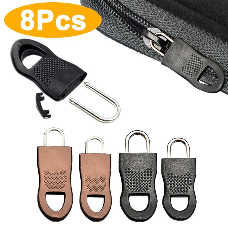 Tirette de remplacement, 8 pièces, tirette de fermeture éclair, étiquette de corde, fixateur de fermeture éclair, boucle cassée, sac à languette, valise, sac à dos, tente