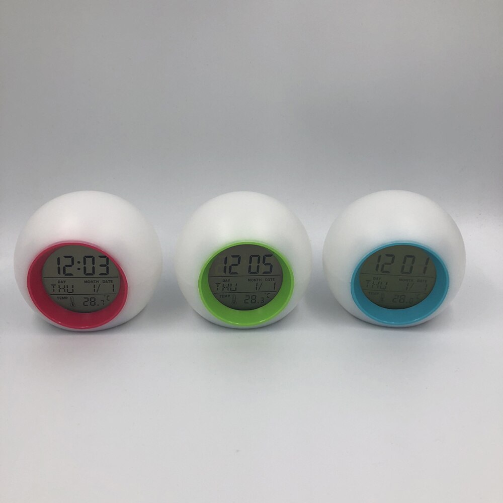 Round Perpetual Calendar Colorful Light Alarm Cloc... – Grandado