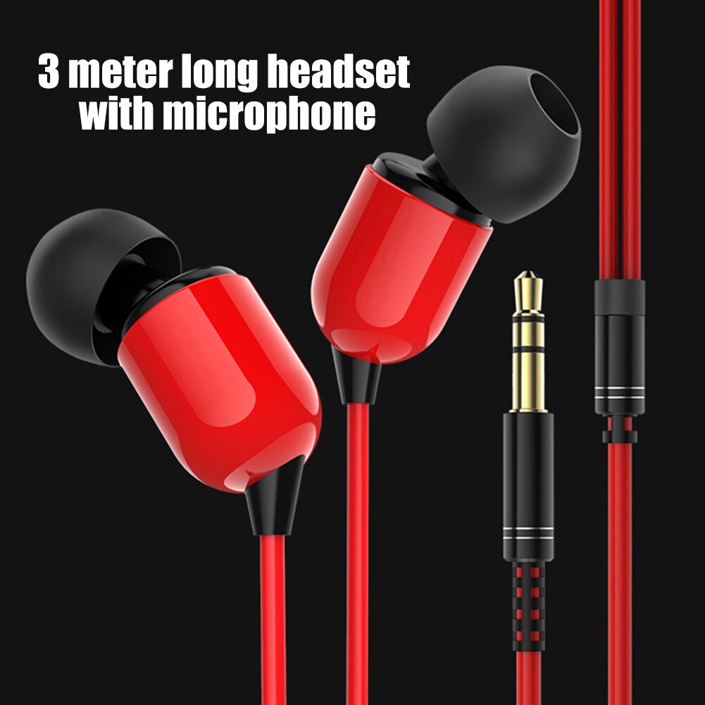 3-Meter 3.5mm Plug In-Ear Wired Earphone Broadcast Live Headset with/without Mic