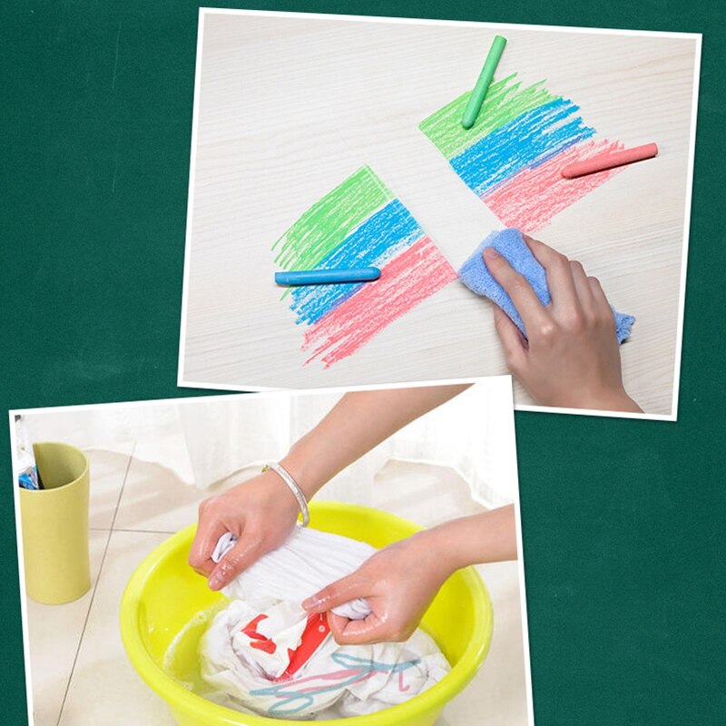 30PCS Water-Soluble Chalk, Dust-Free, Environmental Friendly Chalk, Green Board, Children's Graffiti Chalk