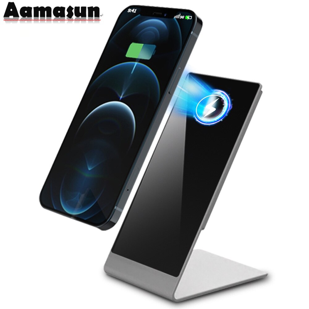 Aluminum Magnetic Wireless Charger Docking Stand 15W for IPhone 12 Pro Max Charging with Magnet Iphone Charger